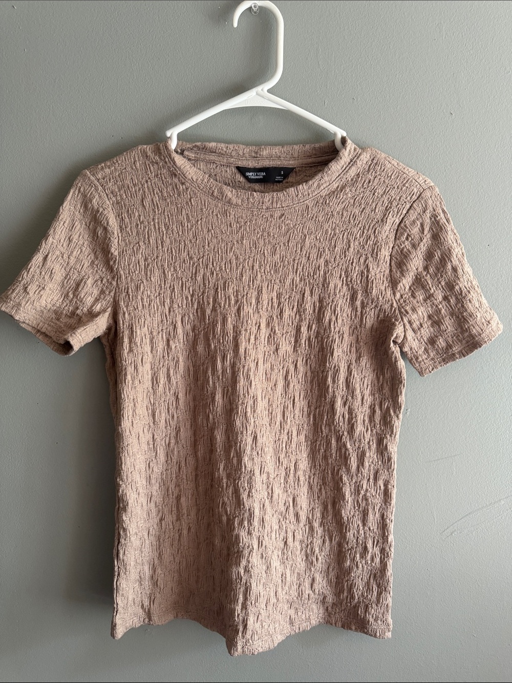 Simply Vera Vera Wang Short-Sleeve Textured Tee in Blush